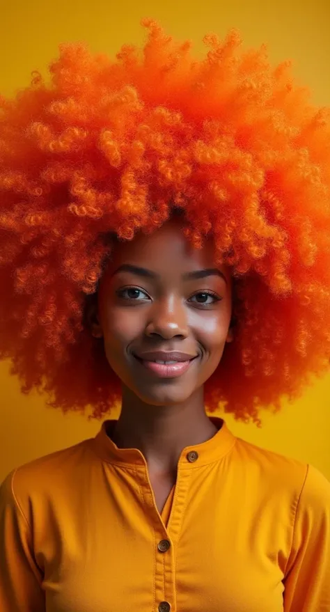 Curly orange afro