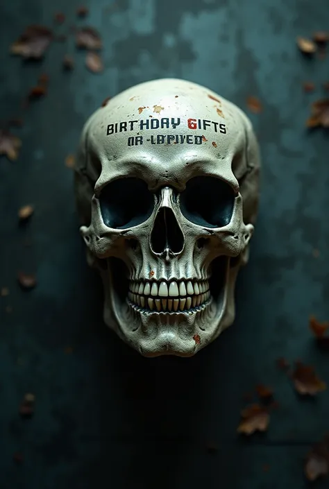  A skull with a text that reads: "Birthday gifts are accepted ". 