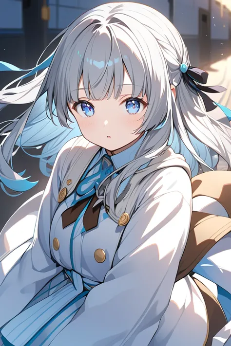 Gray Hair､ cute girl､ light blue eyes､