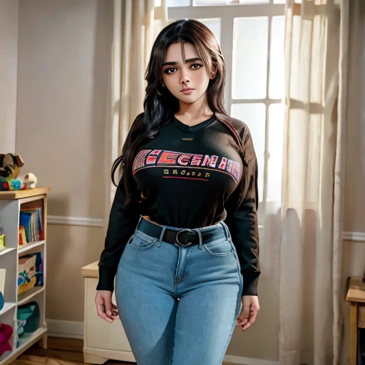 Dark nightmarish movie style, a petite cute shy innocent skinny with monstously huge fat size breasts Mexican nerdy emo teen, short volumetric hair, beautiful detailed brown eyes, cutely detailed lips, super cute highly detailed eyes and face, round shape ...