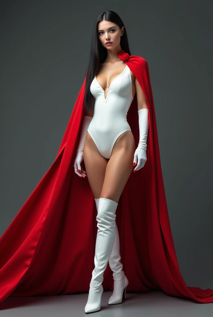 One girl,Realistic, Sharp focus, ultra realistic photo, straight hair. High resolution, Alone, full body photo, seamless sexy tight full open body white costumes. seamless full body white leotards. sexy full body costumes. combat tight white bodysuit, seam...