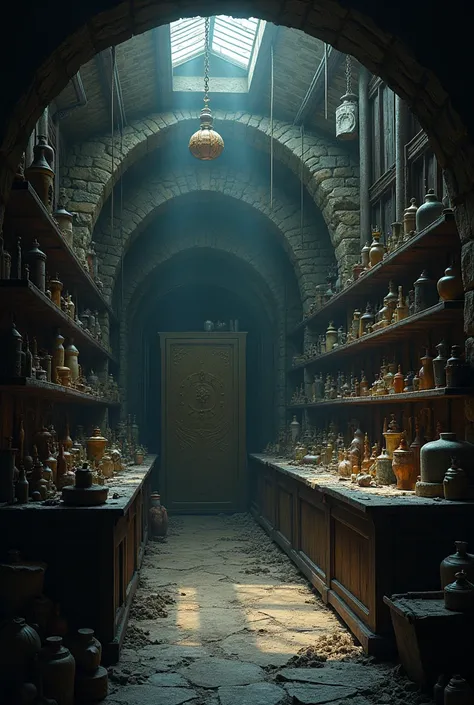 Room Fantasy Environment Dark Shelves Storage Room Fear Artifacts Museum Collection Antique Statues Gold Safe Room Storage Old Dusty 