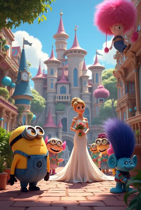 Mixture of despicable me princess charm school trolls world tour  bride Megamind 