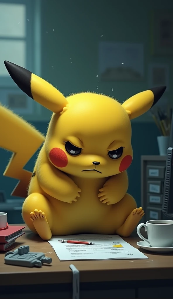 Pikachu reached his limit due to work stress