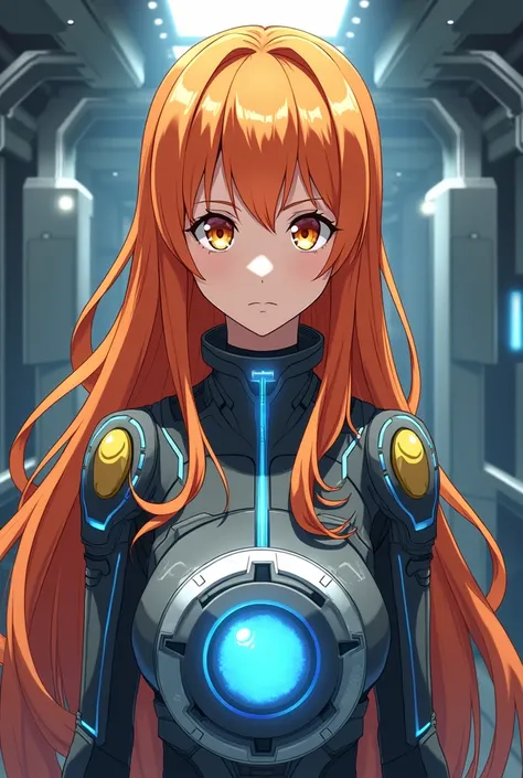 Anime Asuna Yuuki with orange hair and orange eyes so has a clone machine