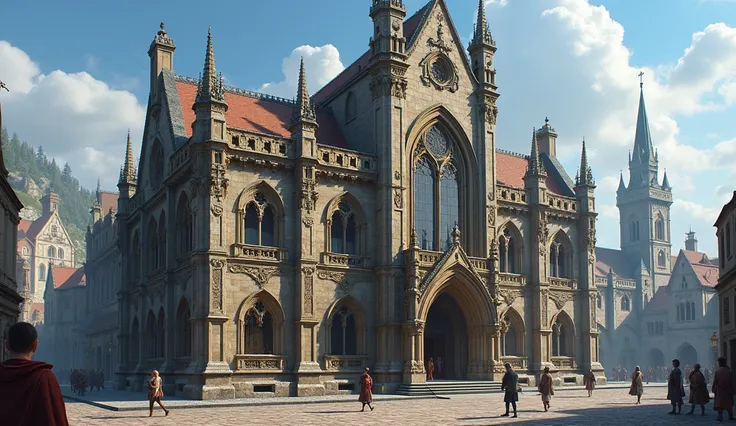 medieval building, grand building, guild building, front