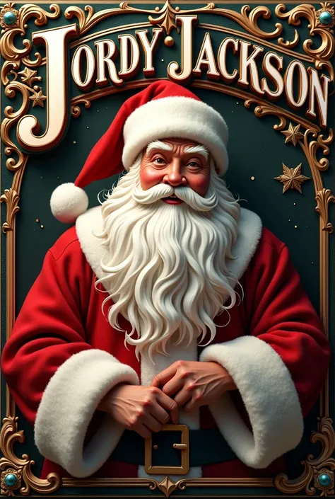  Elegant 3D letterpress with the name of "Jordy Jackson" With Santa Claus 