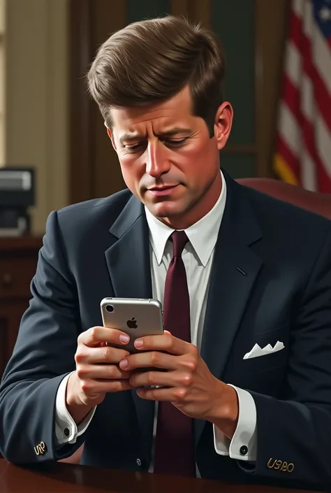 Kennedy President using iPhone