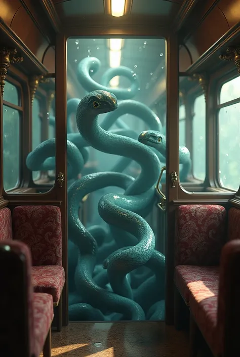 A group of eels in the train