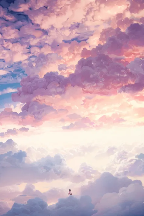 The photo zone is a large empty wicker basket with more than 105 colorful balloons that fly up, surrounded by fluffy clouds in focus, a white background, soft shadows, a basket with a detailed texture of weaving; bright and detailed saturated style; centra...
