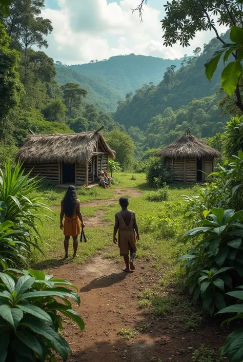 Yanomami Lifestyle
A glimpse of Yanomami daily life in the jungle. Some people are shown hunting or farming, while others rest under the open sky. The simplicity of their homes and their harmony with nature are evident.