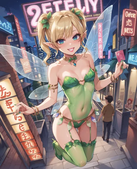 score_9, score_8_above, 4K, 8k,  detailed face , source_anime,   convinced fairy with small breasts,   micro and transparent clothes flying ,  Fairy wings, final, prostitute fairy, whore,  city, At night, lanterna, two,  neon lights ,  Meretrício district ...