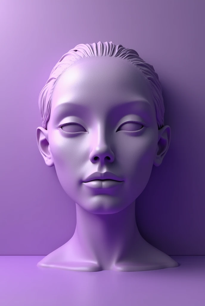 Plain purple background with deep learning fake face of deep fake detection 