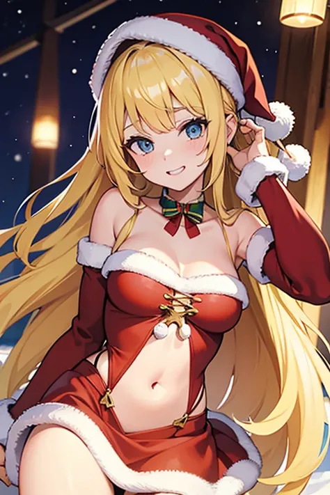 Santa blonde girl