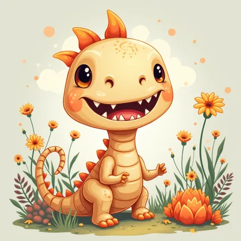 Cute dinosaur bone character illustration