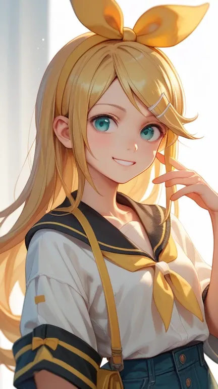      Kagamine Rin、 long hair、smile