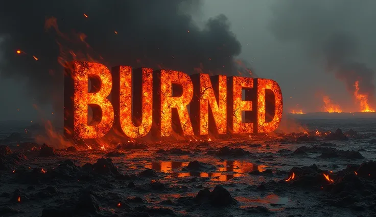 Design a thumbnail of a song name Burned to ashes. Write Burned to ashes on it