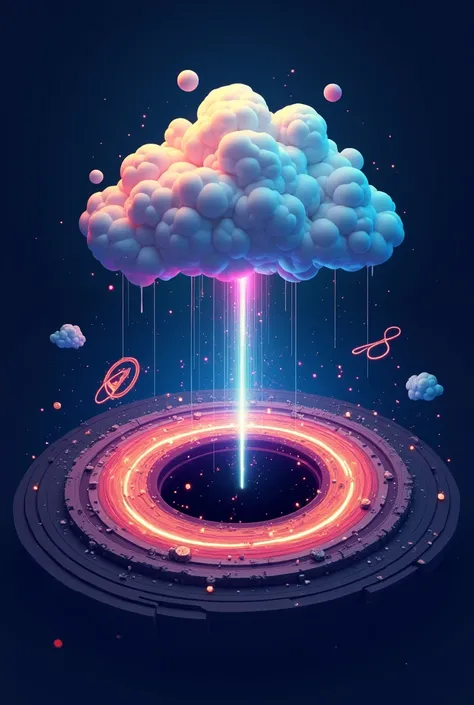  3d logo creation for Oohrt NFT, with a design that includes a cloud being sucked into a black hole,  elements of galaxy and universe , include symbols related to cryptocurrencies such as Bitcoin, Ethereum and XRP .  The name Oohrt NFT must be highlighted ...