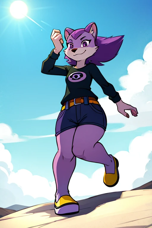 Female furry teenager purple weasel ben 10 style