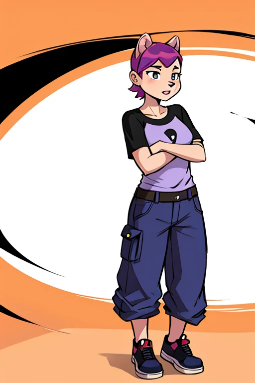 Female furry teenager purple weasel ben 10 style