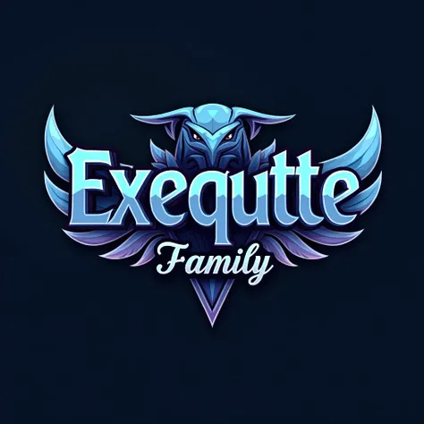 Family logo on GTA 5 RP .  In blue and blue colors with the name of the ExeQute family. In a multach-style