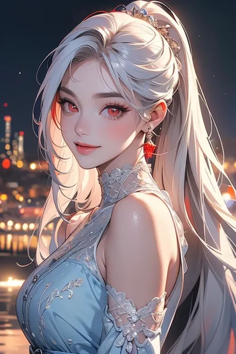 ( top quality , masterpiece:1.2), (     high res  ,  greatest masterpiece ).(difficult).   very detailed, ((Alone)),((1 person々々)).   realistic   :1.37, fantasy,    illustrations,  gray hair、  ((  red eyes:1.4)). queen 、   beautiful、   eyeshadow red、   thi...