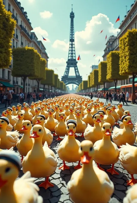 Manifestation de canards dans Paris.