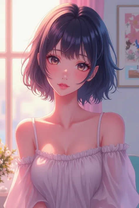 The artistic style shows characteristics of Semi-realistic anime art thats popular on platforms like Twitter and Instagram
2. It has the soft, painterly digital art techniques common in contemporary Asian art communities
3. The style is sometimes called "a...