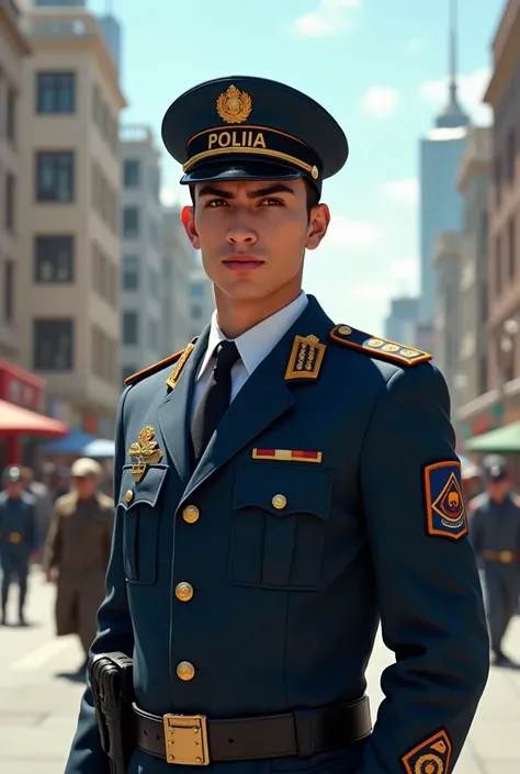 An young Kazakh police man