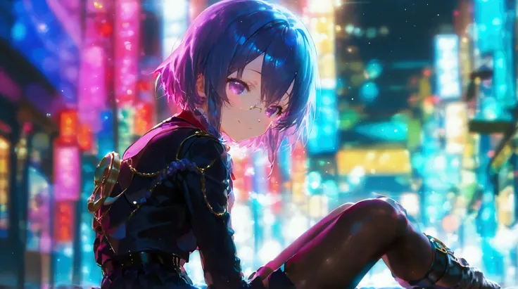 cute anime girl、smile、Single( full body from head to toe )、 full body tights、Trump、 Scenario Backdrop