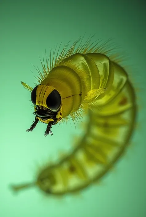 THE LARVA OF LUCILLIA SERICTA TAKEN UNDER A MICROSCOPE