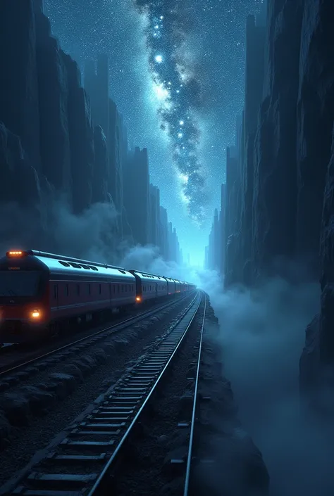  trains pass through darkness and go to the sea of light、An infinite universe where stars sparkle 、