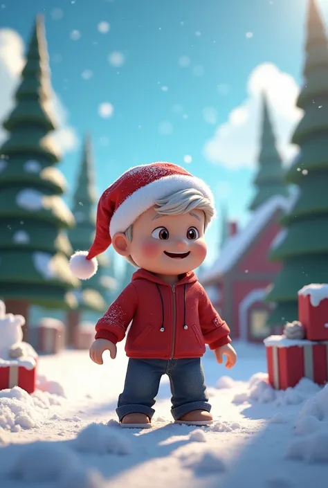 Roblox,boy,White hair,Christmas hat