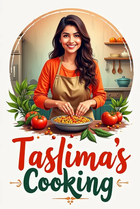 Make a Cooking Channel Logo the name is Taslimas Cooking