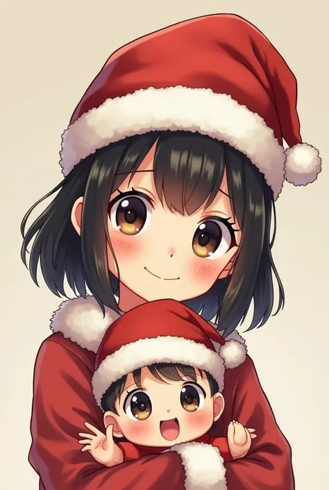 Indications
Indications I want an anime drawing image of an  girl who is thin, her complexion is a caliphous complexion and her eyes are black.,  her black hair short to the shoulders , with a Christmas hat and a  light-skinned girl ,  long light brown hai...