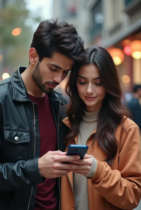 two people standing next to each other with a cell phone, very very low quality picture, profile pic, ash thorp khyzyl saleem, kyza saleem, male and female, leaked photo, picsart, by Riza Abbasi, ((oversaturated)), profile picture, leaked,  post, edited in...