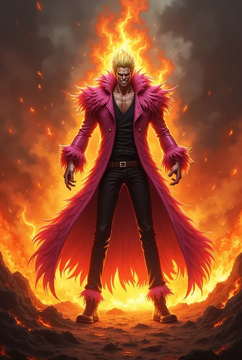 Doflamingo in fire