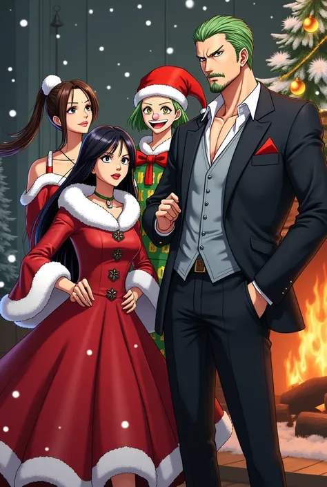 One piece Boa Hancock,Hawkeye,buggy and crocodile Christmas 