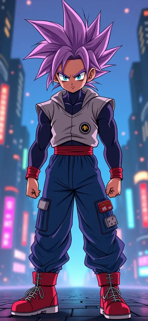  I want you to do something like that about a character who is in the era of PlayStation 1 Chief Keef, The character is Trunks from Dragon Ball boy version 