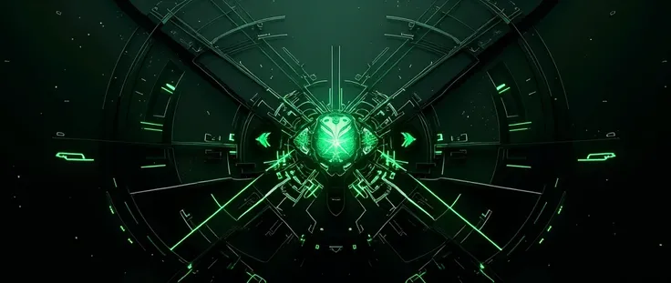 epic abstract cyber wallpaper, black and green