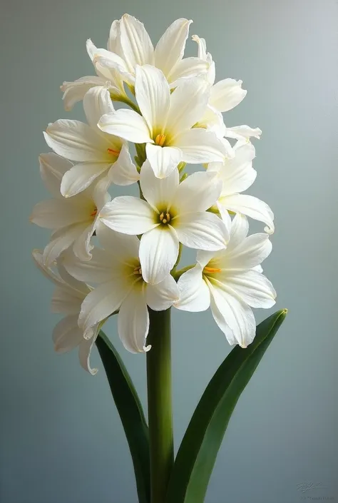 white hyacinth, oil painting, crushed