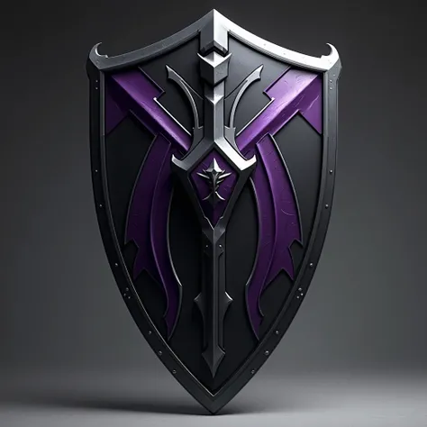 Black and white shield with purple details