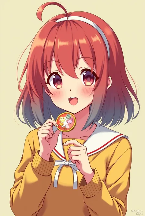 Anime girl with même coin 