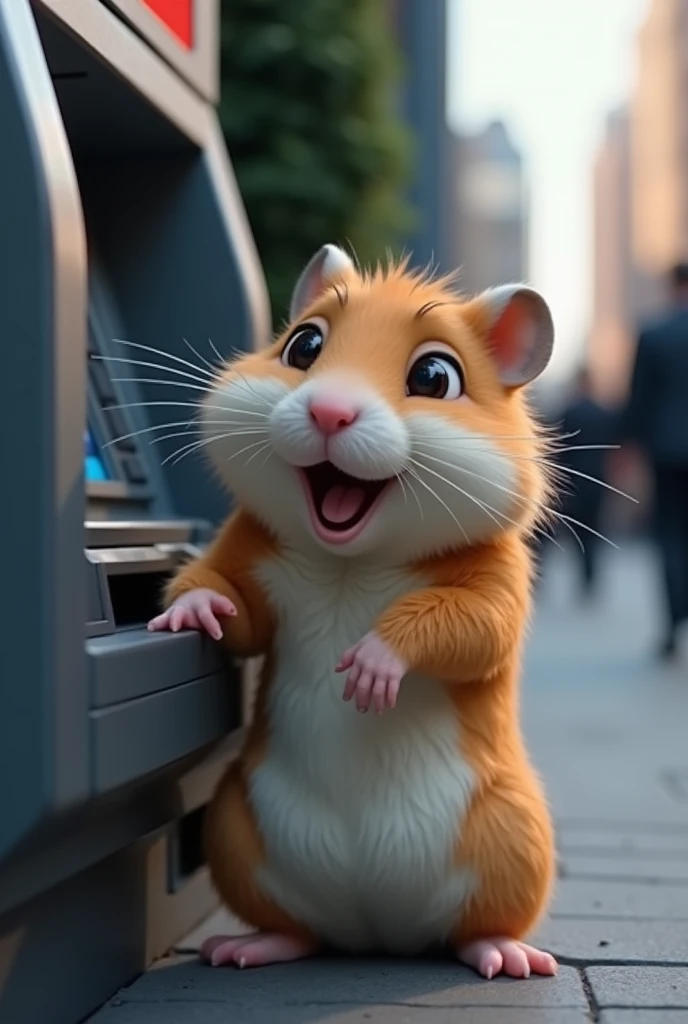 Hamster caught placing skimmer tool in front of atm