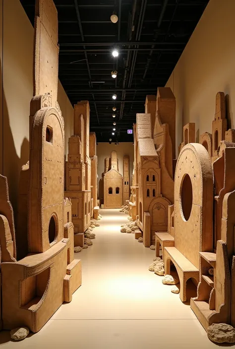 Art exhibition with a sustainable theme using cardboard 