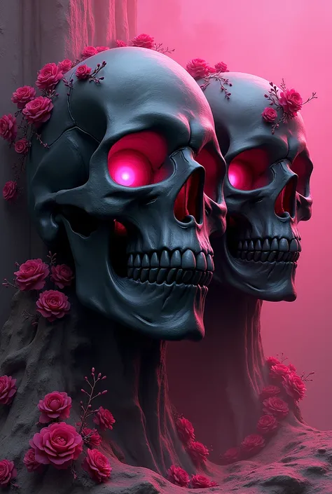 Black and pink skulls