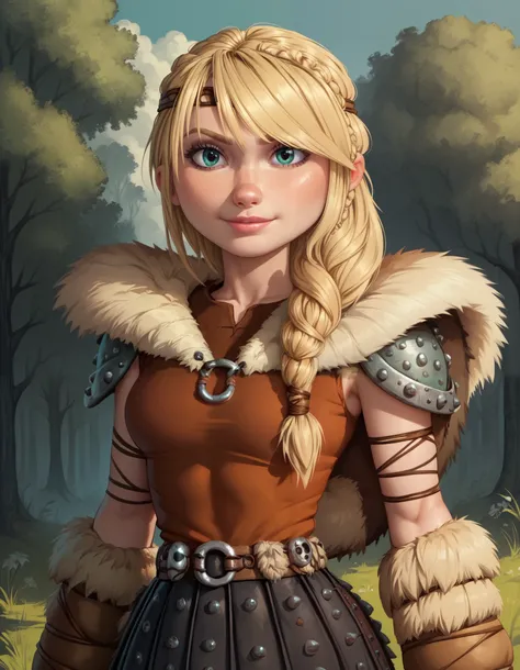Astrid Hoffferson , 1 girl, Alone,, semi-realistic, Astrid from How to Train Your Dragon, blonde.  schoolgirl costume .