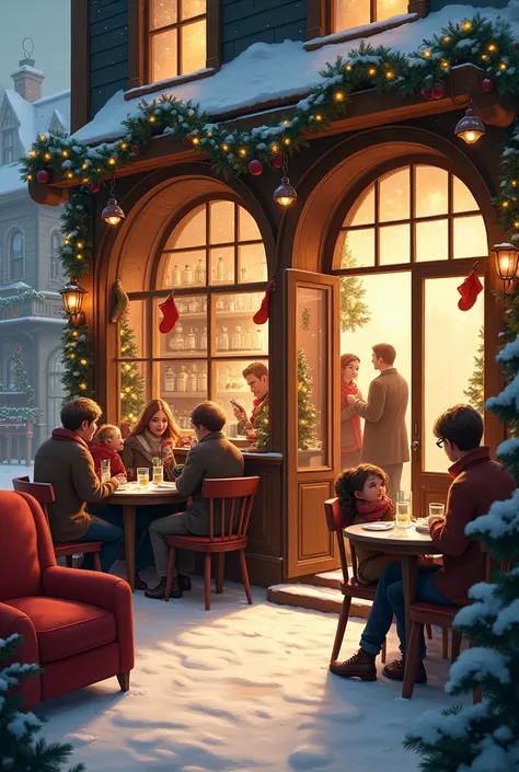 Cozy christmas cafe
