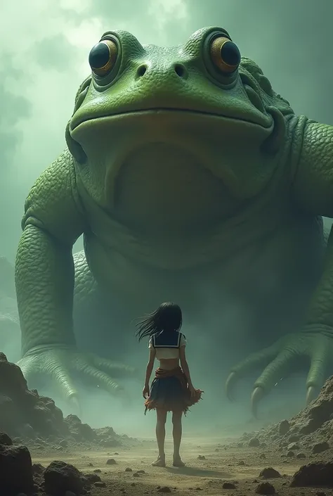 Sailor Heroine、 giant frog monster、The heroine is a defeated 、