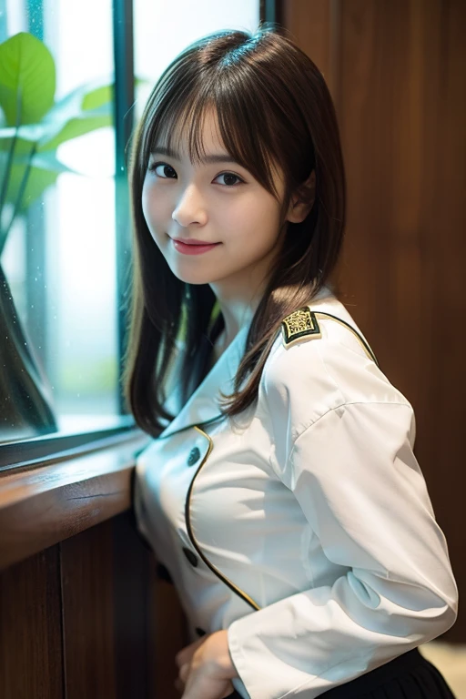 In 8K, top quality :1.4,  super A high resolution:1.5, ( Photorealistic :1.4),​masterpiece:1.2,( top quality :1.4)、  RAW photos 、( The Background Is Blurry ), aquarium、 full body shot:1.5、  1 Japanese girl ,  cute, (Alone), ( has a smiling face),  Smooth s...